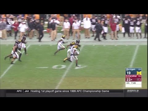 2018 Outback Bowl USC vs Michigan - Rico Dowdle 30 Yd Run