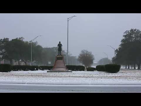 B-Roll: Snowfall blankets Camp Lejeune