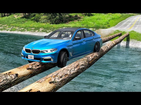 Cars vs Impossible Log Bridge 😱 BeamNG.Drive