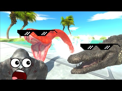 3X PRIMATES INVADE PURUSSAURUS's DANGEROUS SWAMP AGAINT! - ANIMAL REVOLT BATTLE SIMULATOR