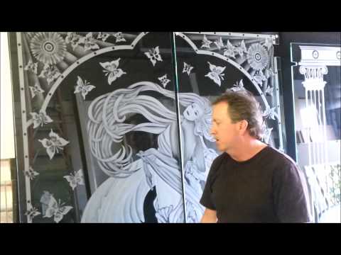 Etched Glass Shower Doors