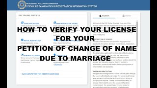Verification of License for your petition for change of name due to marriage