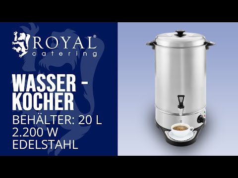 Video - Wasserkocher - 20 L - 2.200 W - Abtropfschale