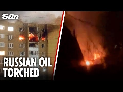 Russian oil depot EXPLODES as Ukraine launches major strike on Lipetsk