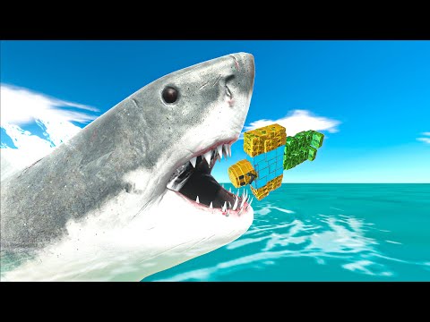 Don't Fall Into The Shark Pool and Reach The Evolution Gate - Animal Revolt Battle Simulator