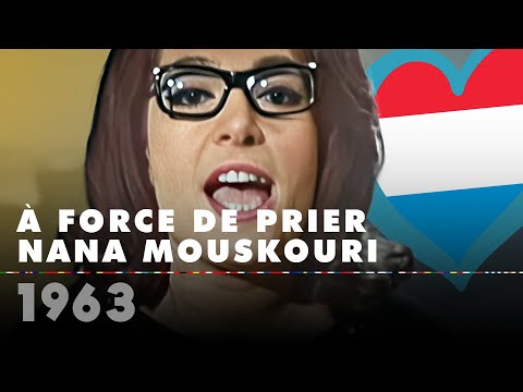 À FORCE DE PRIER – NANA MOUSKOURI (Luxembourg 1963 – Eurovision Song Contest HD)