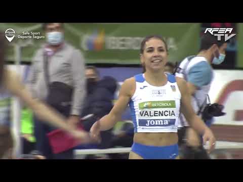 María Isabel Pérez, del Valencia Club de Atletismo, récord de España de 60 metros, registrando 7.20