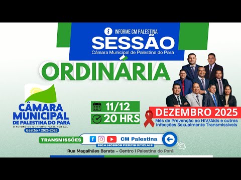 16° Sessão Ordinária / 2° Período - Câmara Municipal de Palestina do Pará - 11/12/2025