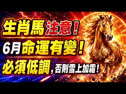 生肖馬注意！2026年命運有變的6月甲午月降臨，必須低調，否則雪上加霜！#2026生肖馬運勢 #屬馬 #屬馬2026運勢 #生肖馬 #開運秘訣 #生肖馬發財 #事業運 #生肖馬財運 #改運 #屬馬賺錢