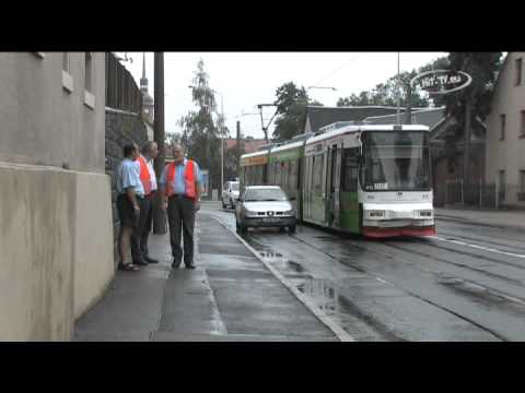 Unfall PKW -Straßenbahn in Zwickau (Sachsen) 18.07.2007