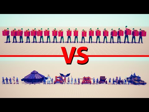 PRESENT ELF Team vs RANGED Team - Totally Accurate Battle Simulator TABS