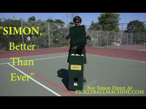 Simon2 pickleball throwing machine. 160 ball capacity. 30% more than any other machine.