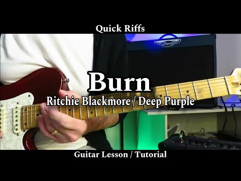 Quick Riffs - BURN - Deep Purple (Ritchie Blackmore). Guitar Lesson / Tutorial.