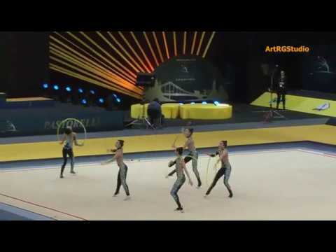 Team AZERBAIJAN (AZE) 3 Hoops 2 Clubs - 2019 DERIUGINA CUP Grand Prix