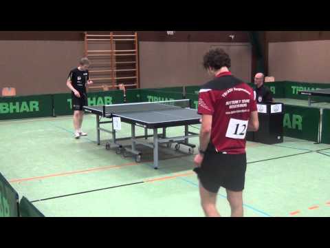 TTBayer Meisterschaften2014AlexanderFlemming Dtsch Meister 2013 Doppel vs Uwe Liebchen 2
