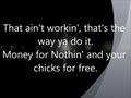 Dire Straits - Money for Nothing - Lyrics