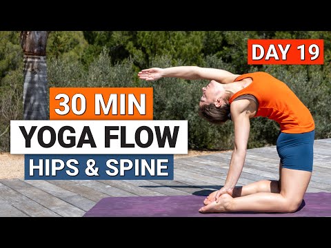 30 Min Yoga Flow For Hips & Spine | Day 19 - 30 Day Improvers Yoga Challenge