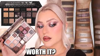 NEW HUDA BEAUTY PRETTY GRUNGE EYESHADOW PALETTE REVIEW & SWATCHES!