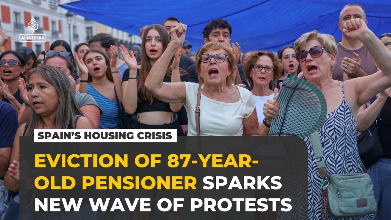 Madrid pensioner eviction sparks protests over Spain’s housing crisis
