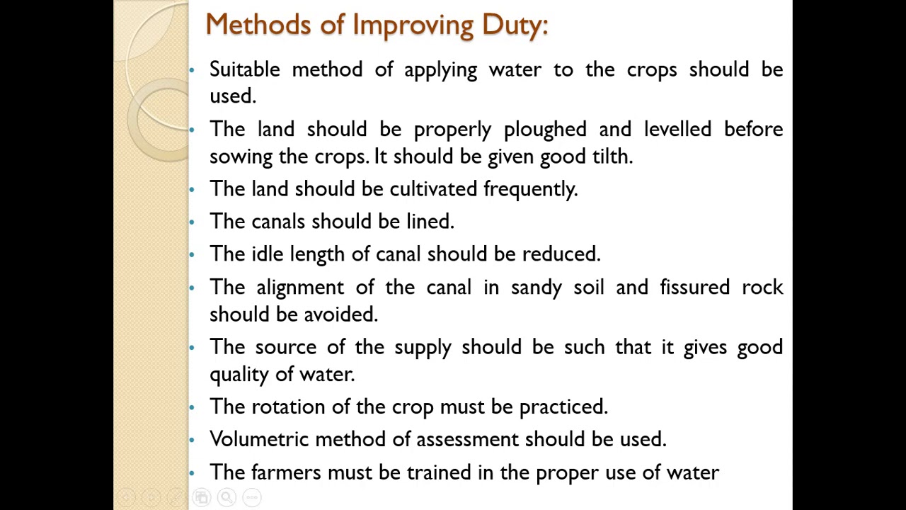 Factors Affecting duty irrigation efficiencies