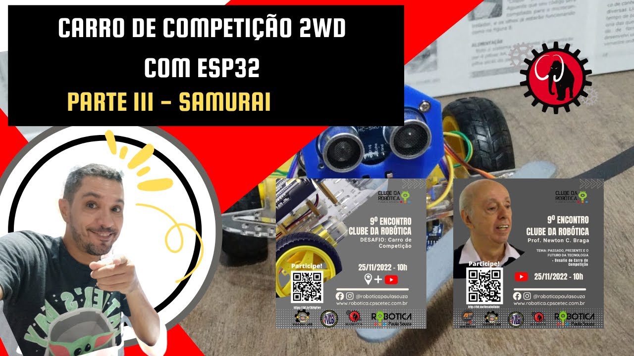 Miniatura do vídeo Carro de competição 2WD com ESP32 - Parte III SAMURAI