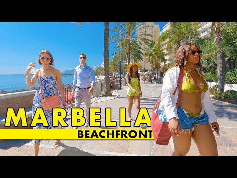 Marbella beachfront September 2023 - Costa del Sol, Spain 4K guided walking tour with commentary