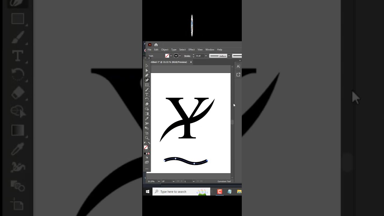 Amazing Y letter logo design in adobe illustrator || 2023 #logodesign #shorts