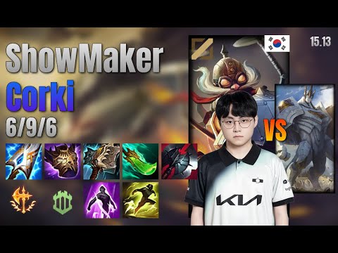 ShowMaker Mid Corki vs Galio lol KR solo rank Full Game 15.13 | 쇼메이커 코르키 vs 갈리오