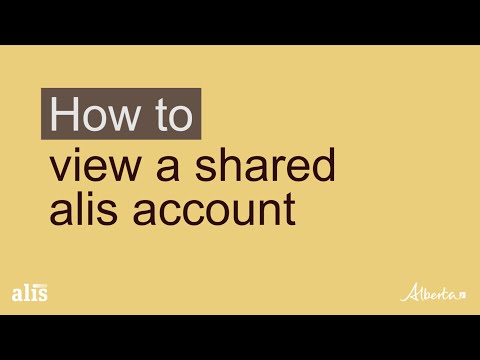 Alis Training - How to view a shared alis account