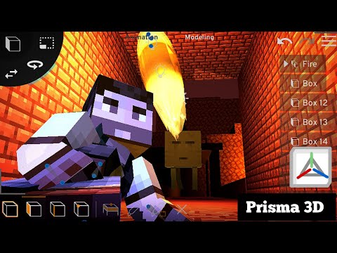 Making a Minecraft animation on a mobile app (Prisma 3D beta 10)
