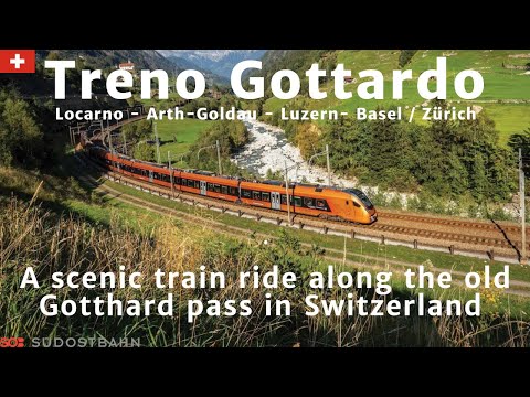Treno Gottardo, new train along the old Gotthard railway pass. A scenic ride through the Swiss Alps.
