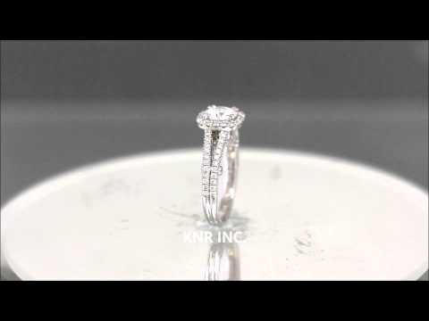 14K WHITE GOLD ROUND CUT DIAMOND ENGAGEMENT RING DECO STYLE 1.65CT - KNR INC - 742
