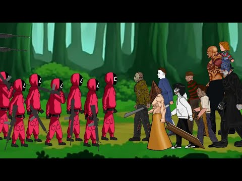 Soldiers Pink ( From Squid Game ) Vs Jason ,Jeff,Michael,Freddy, Chucky,Leatherface, + More - DC2