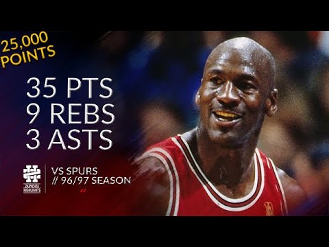 Michael Jordan 35 pts 9 rebs 3 asts vs Spurs 96/97 season