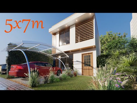 House plan 5x7 on 2 floors