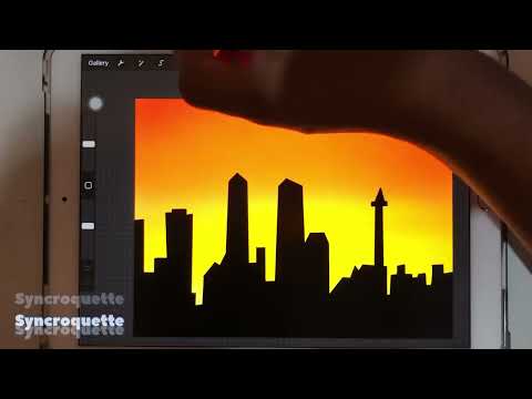 How To Draw Sunset City Skyline | Silhouette Art Easy Tutorial