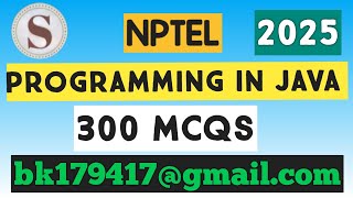 Programming in Java || NPTEL Exam Preparation MCQs pdf 2025 #nptel2025 #nptelexam