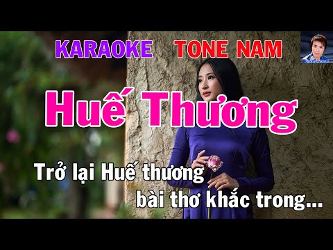 Karaoke Huế Thương Tone Nam Nhạc Sống gia huy beat