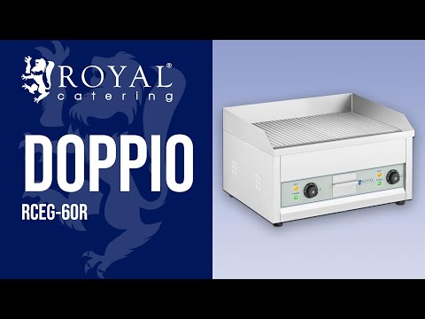 Video - Doppio - Fry top elettrico - 600 x 400 mm - Royal Catering - 2 x 2,500 W