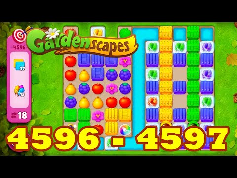 Gardenscapes Level 4596 - 4597 HD Walkthrough | 3 - match game | gameplay | android | GameGo Game