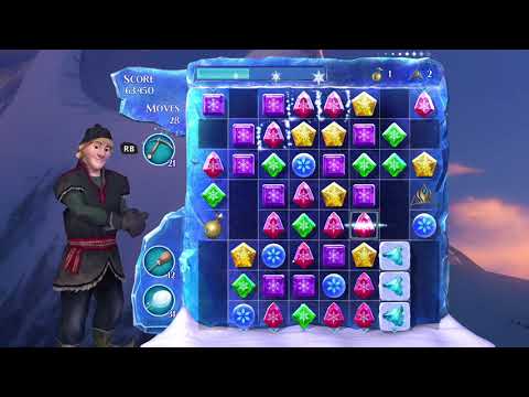 Frozen Free Fall: Snowball Fight Level 185 Walkthrough, No Power Ups