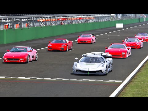 Koenigsegg Jesko vs 90s Ferrari Supercars - Monza