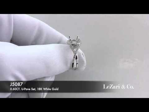 LeZari & Co.'s Unique 0.60 Carat Twist-Shank Diamond Semi Mount Engagement Ring