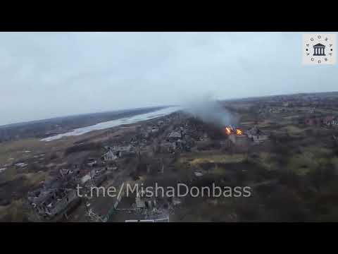 Bird's eye view of Western Marinka, Donetsk