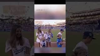 Clayton Kershaw Watches His Kids Throw the First Pitch #MLB #MLBShorts