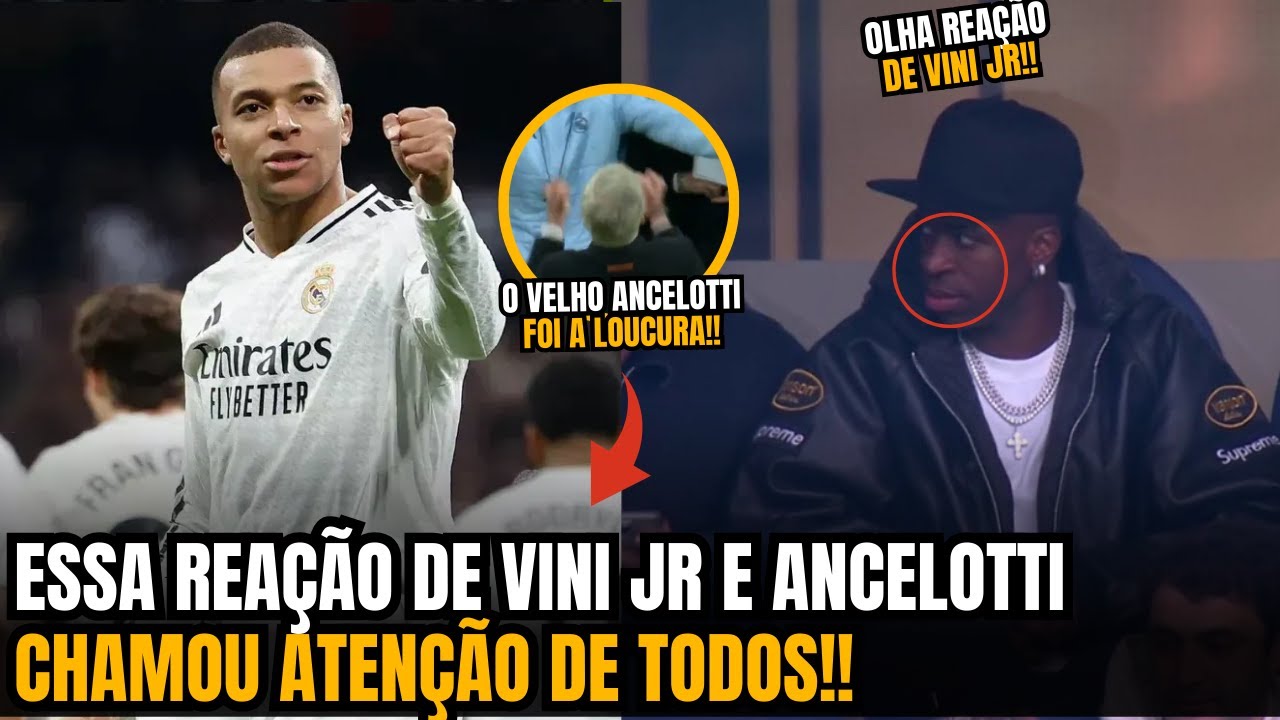 🚨NOSSA!! OLHA A REAÇÃO DE VINICIUS JR E ANCELOTTI AO SHOW DE MBAPPE HOJE!!