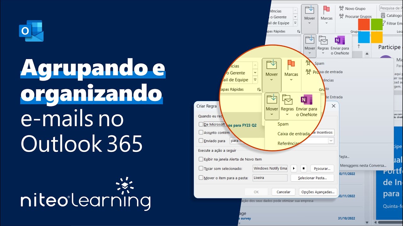 Como AGRUPAR e ORGANIZAR E-MAILS no OUTLOOK 365