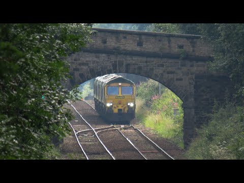 Freightliner Class 66 No's. 66554 & 66602 & 66616 & 66617 on 0K98 @ Apethorn Lane on 15.08.20 - HD
