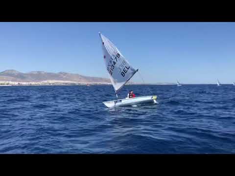 2019 Laser Radial Youth Europeans - Day 2 - Eline Verstraelen BEL leading race