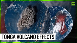 Szokująca skala wulkanu Tonga nagrana z kosmosu